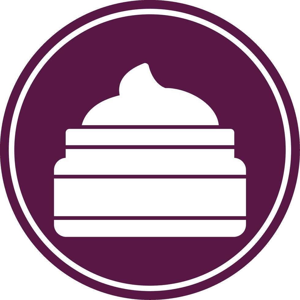 Cream Glyph Circle Icon vector