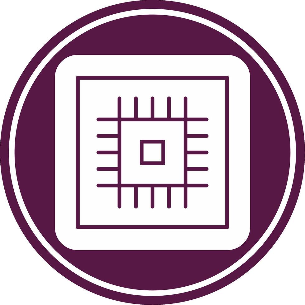 Cpu Glyph Circle Icon vector
