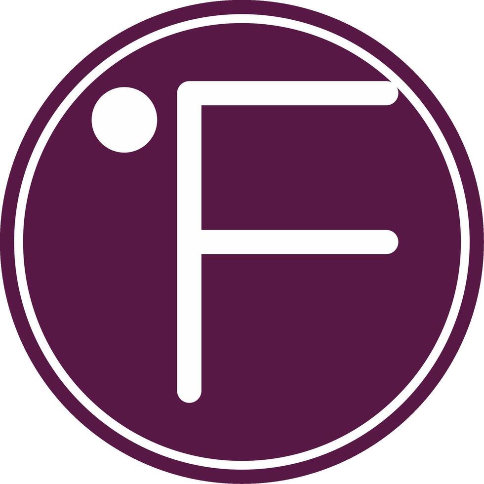 Fahrenheit Glyph Circle Icon vector