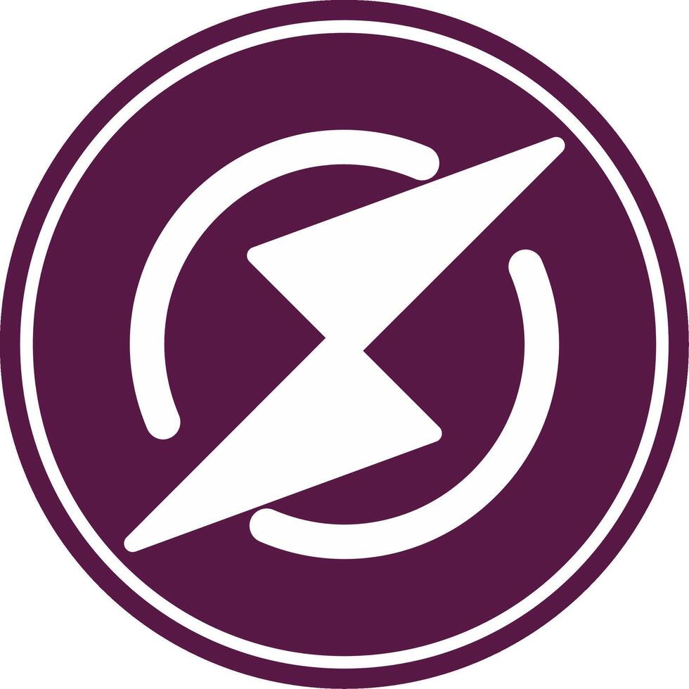 Thunder Bolt Glyph Circle Icon vector