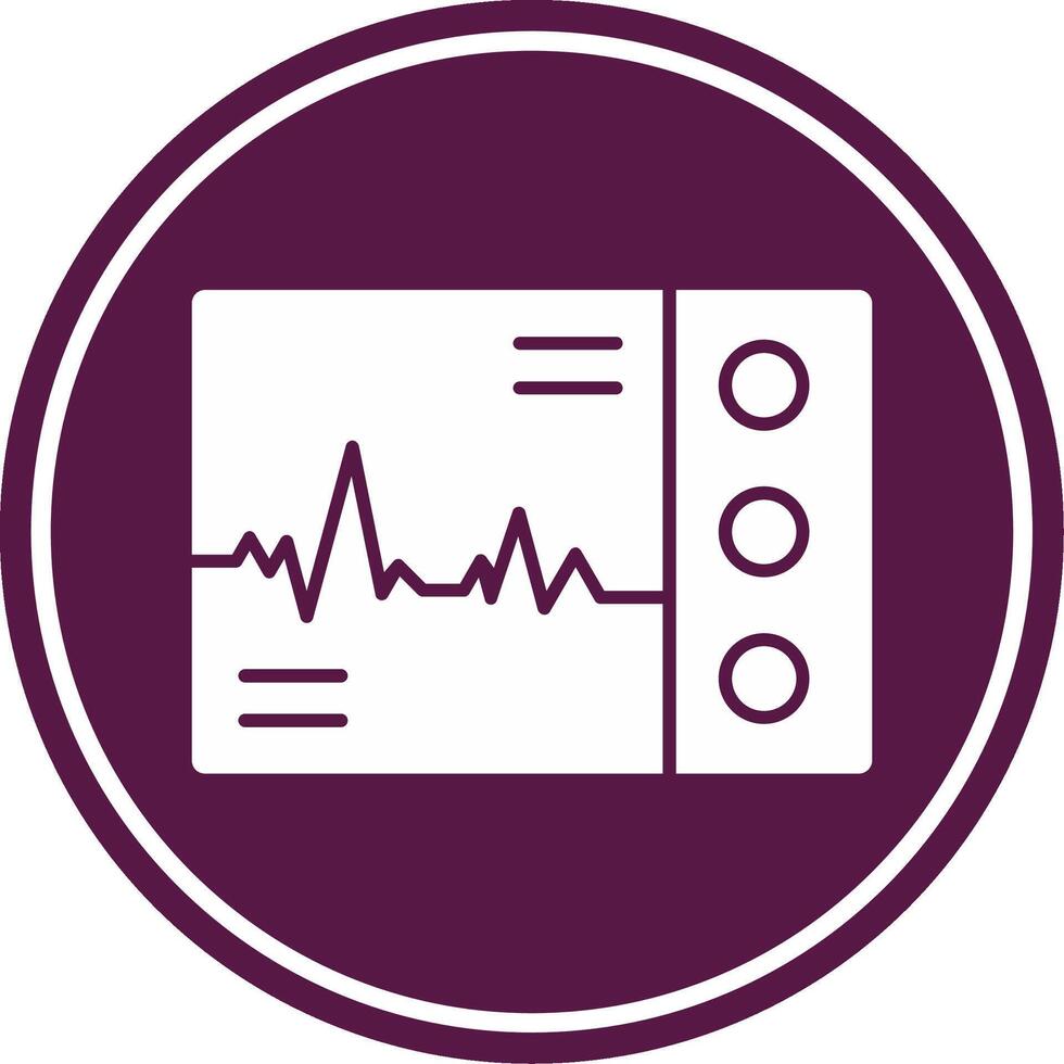 Ecg Glyph Circle Icon vector