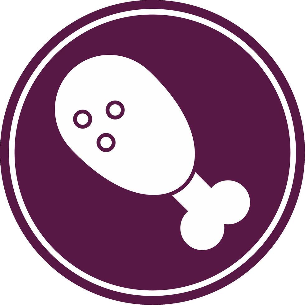 Fried Chicken Glyph Circle Icon vector