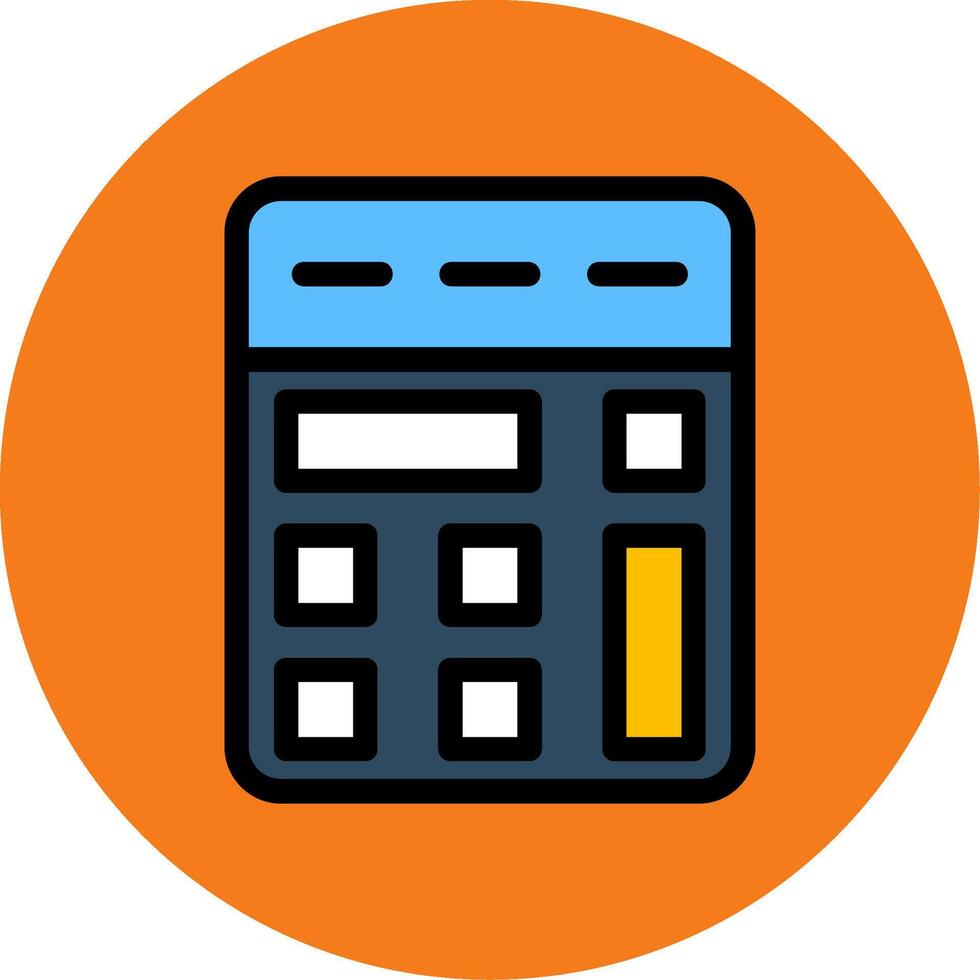Calculator Filled Multi Circle Icon vector