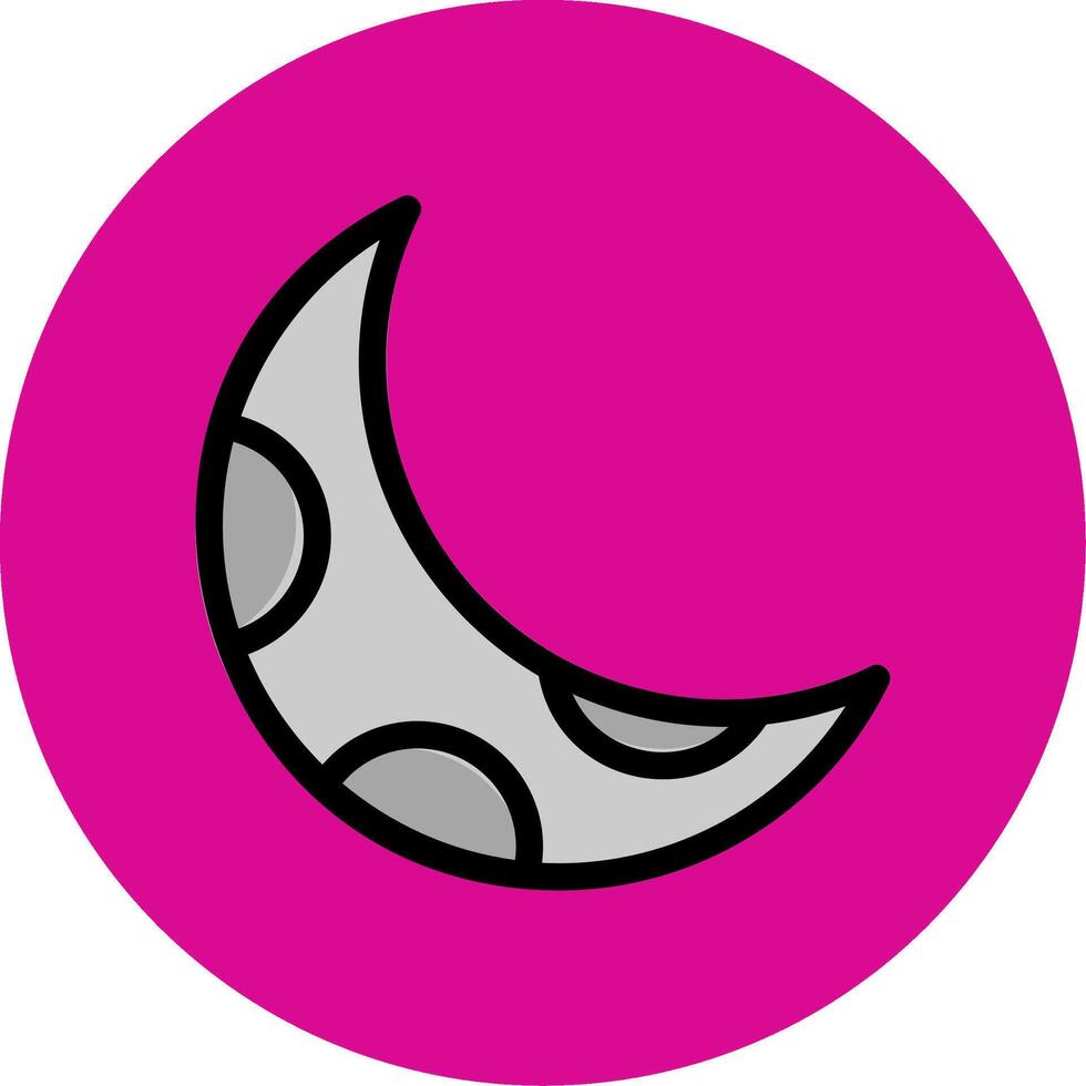 Crescent Moon Filled Multi Circle Icon vector