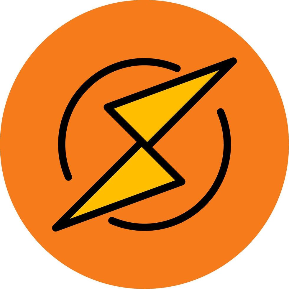 Thunder Bolt Filled Multi Circle Icon vector