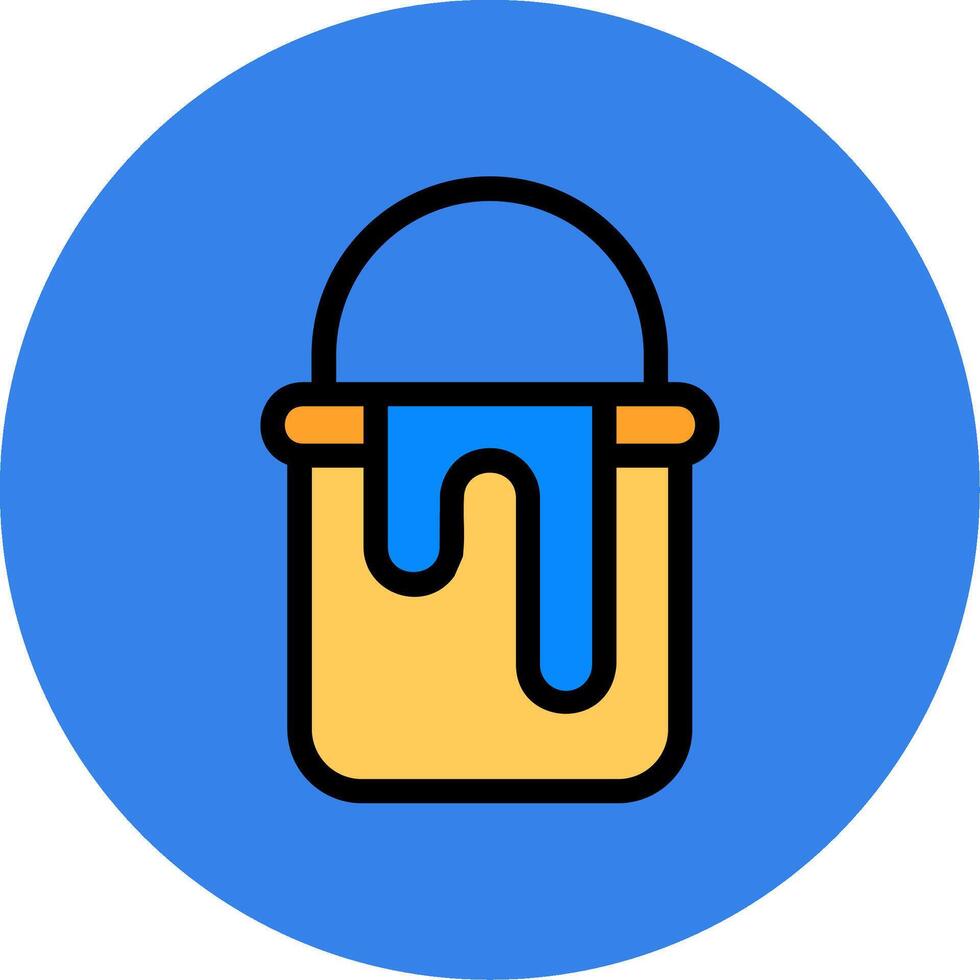 Paint Bucket Filled Multi Circle Icon vector