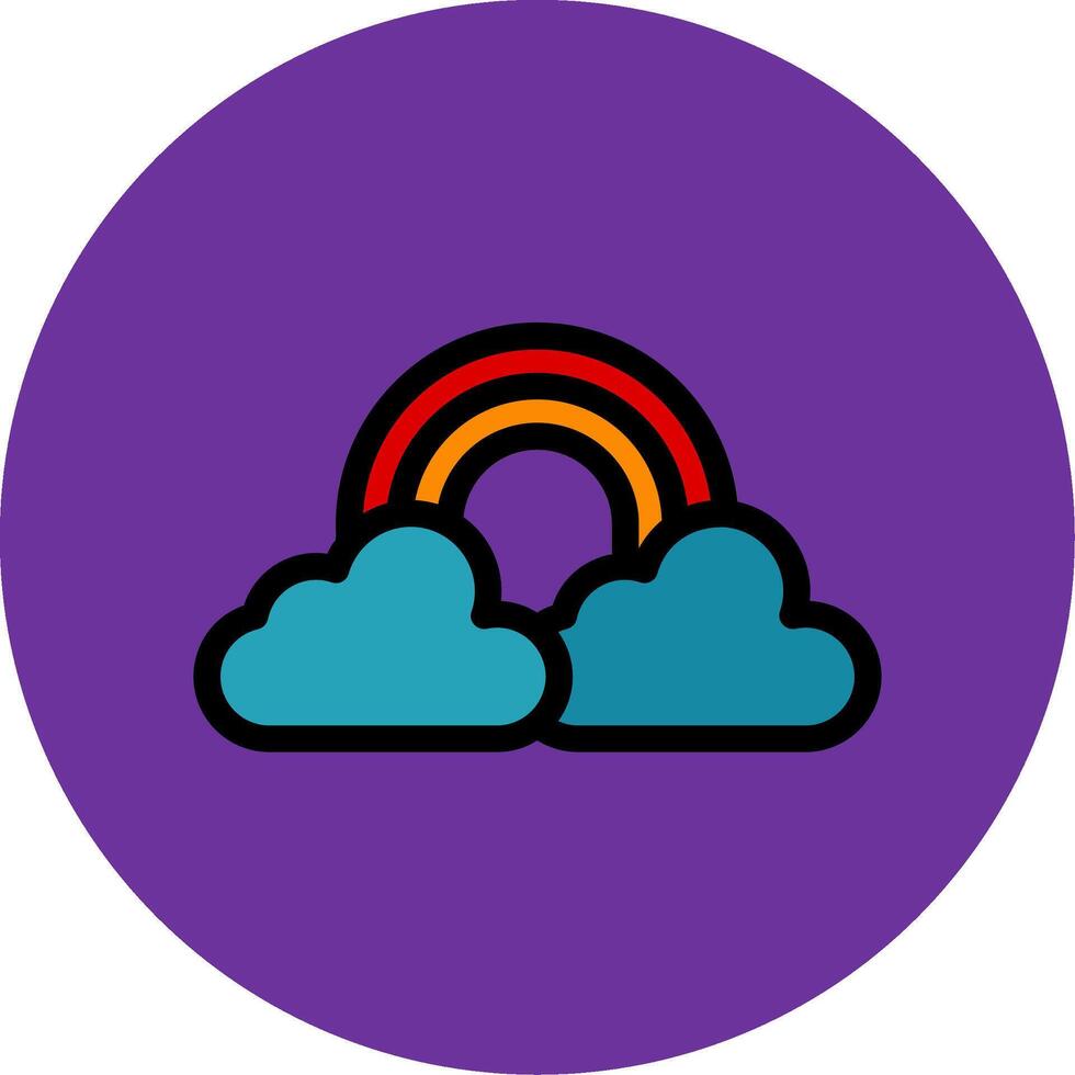 Rainbow Filled Multi Circle Icon vector