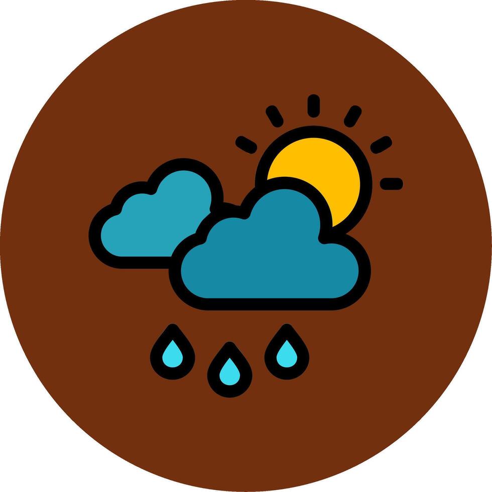 Rainy Day Filled Multi Circle Icon vector