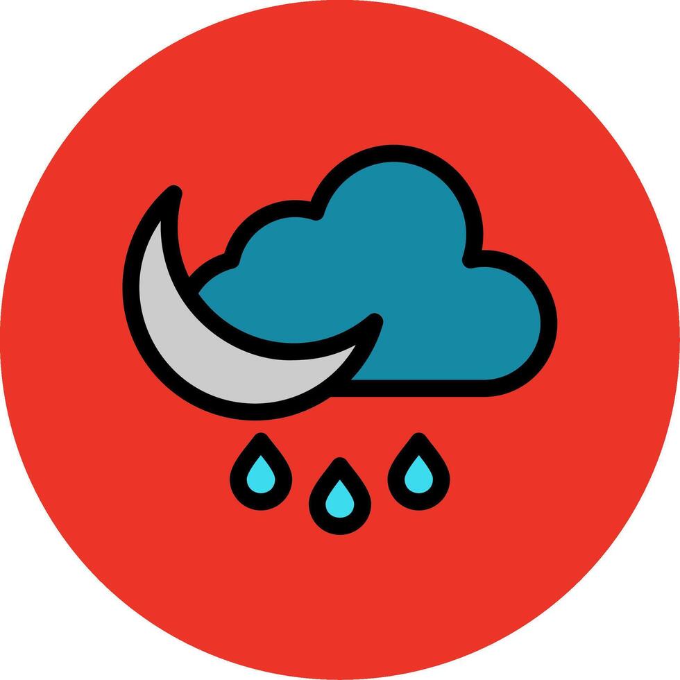 Rainy Night Filled Multi Circle Icon vector