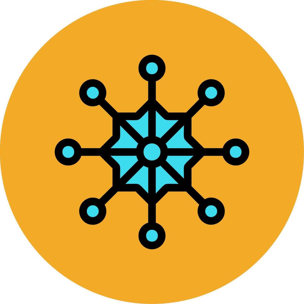 Snow Flake Filled Multi Circle Icon vector