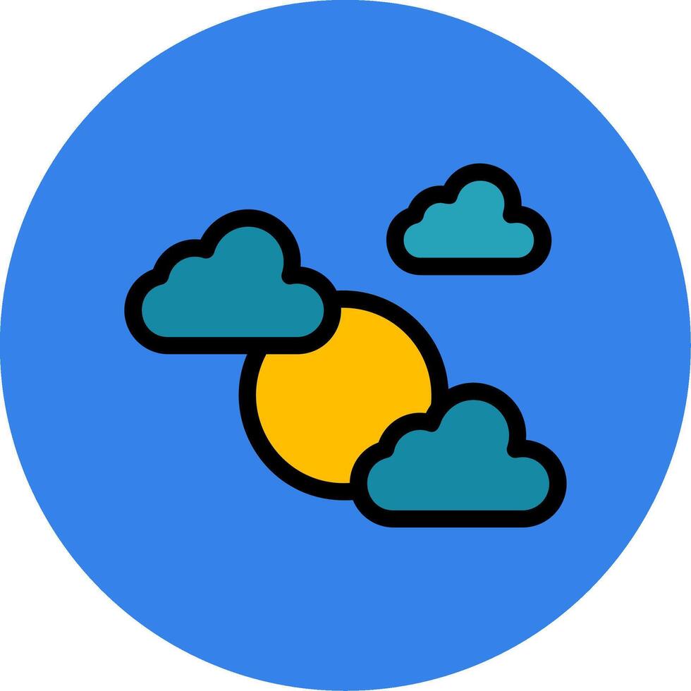 Coudy Day Filled Multi Circle Icon vector