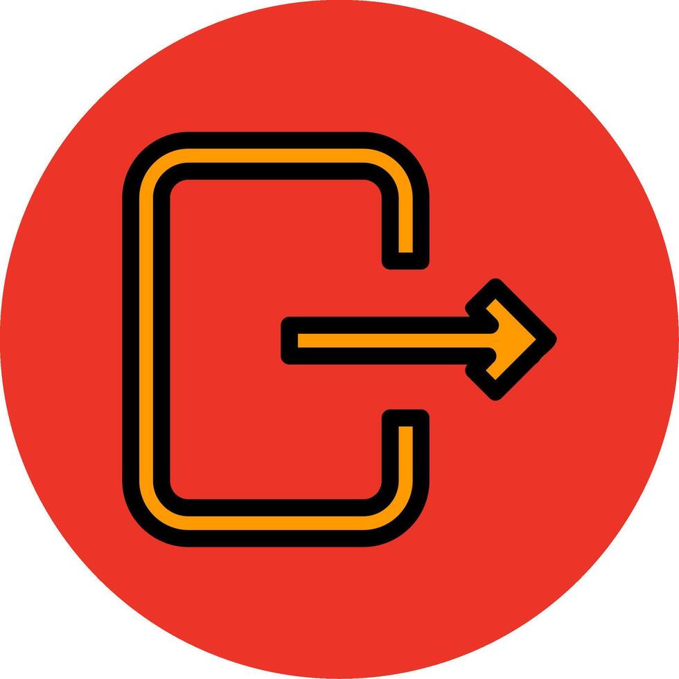 Logout Filled Multi Circle Icon vector