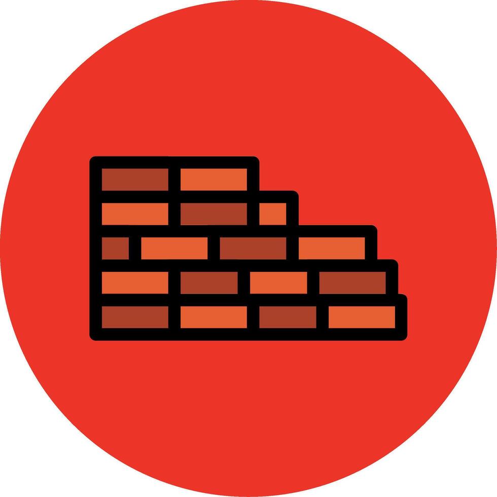 Brickwork Filled Multi Circle Icon vector