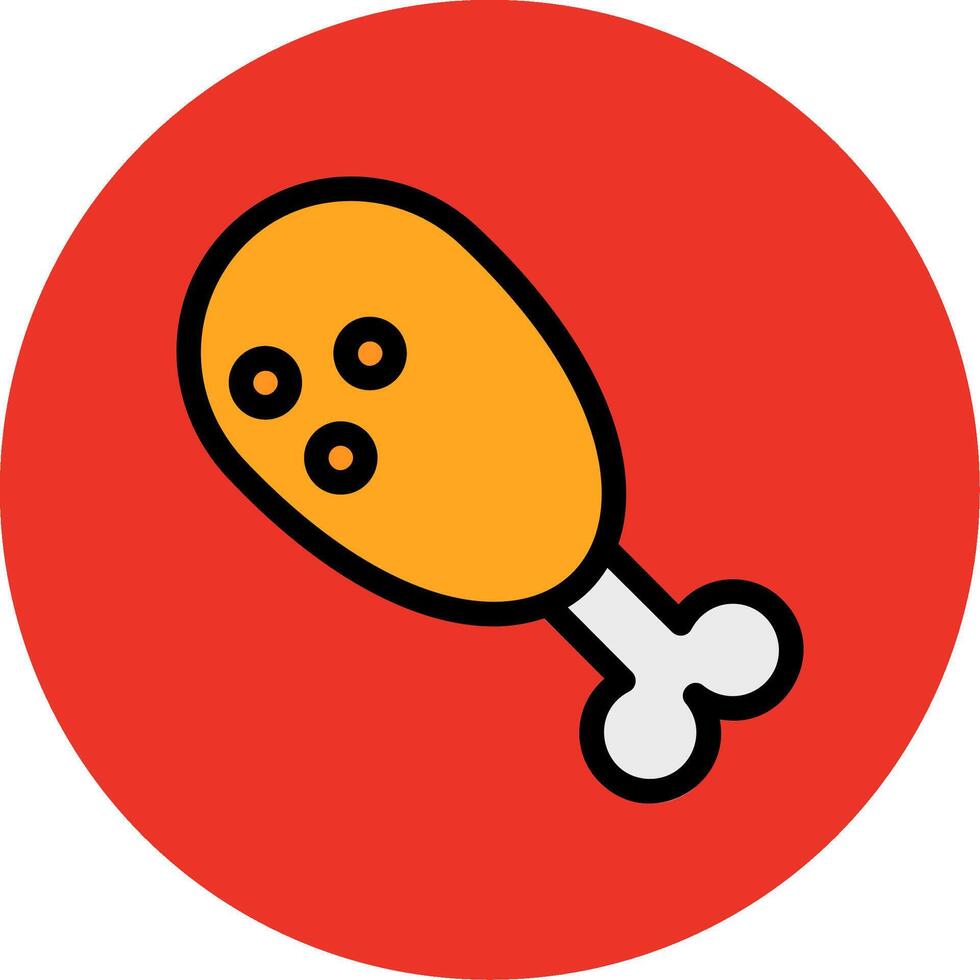 Fried Chicken Filled Multi Circle Icon vector