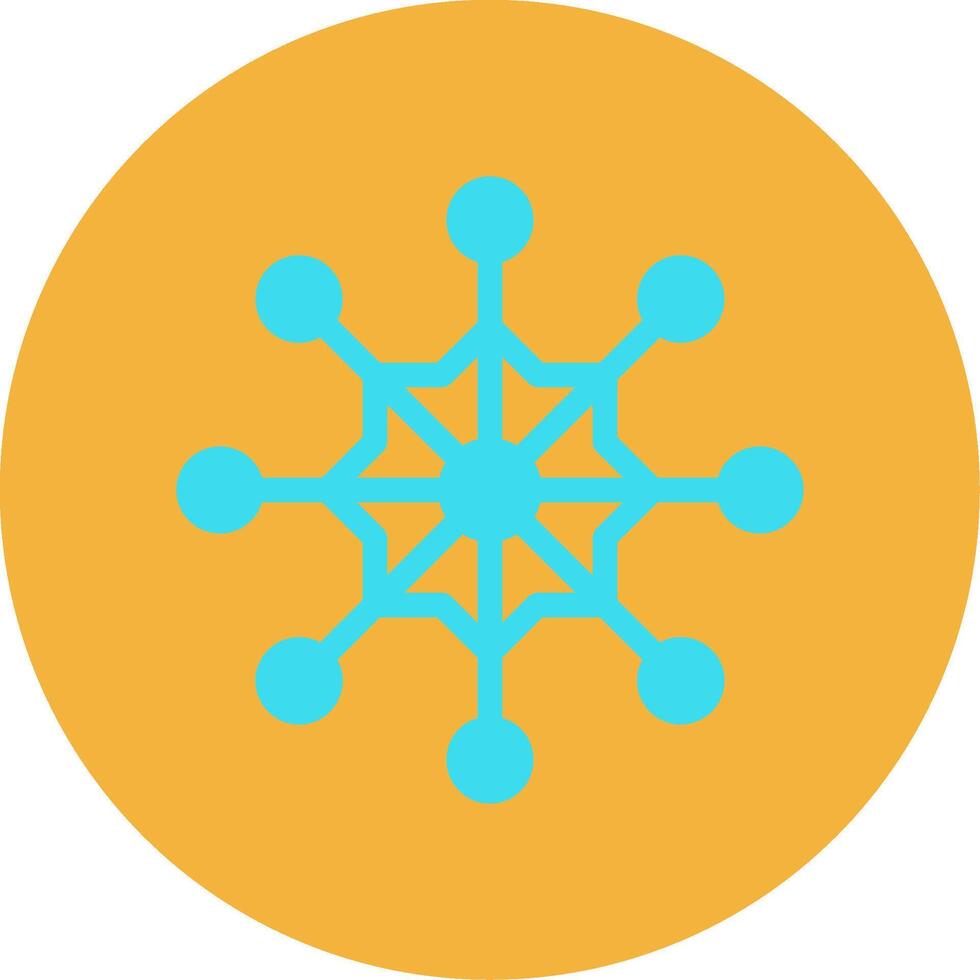 Snow Flake Flat Multi Circle Icon vector
