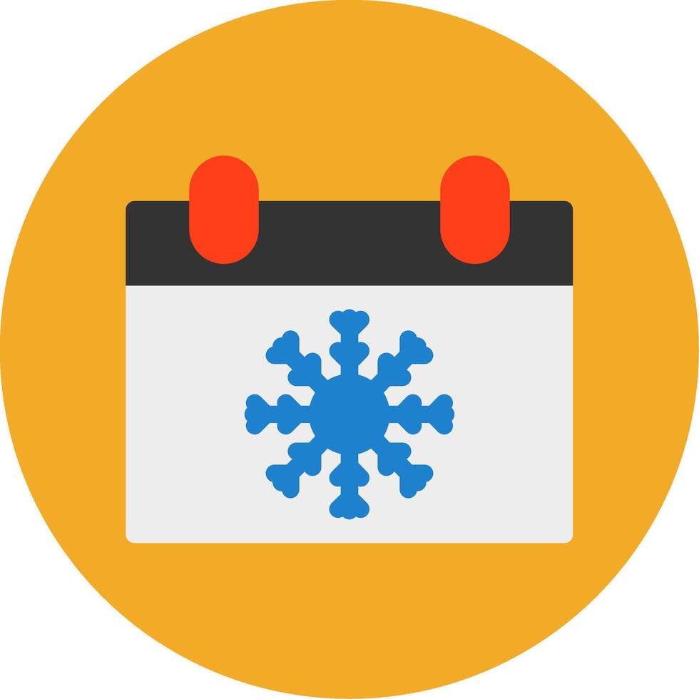 Winter Season Flat Multi Circle Icon vector