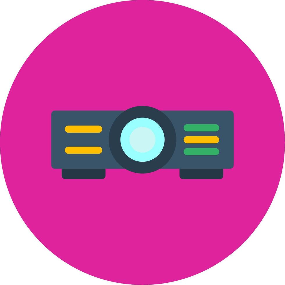 Projector Flat Multi Circle Icon vector