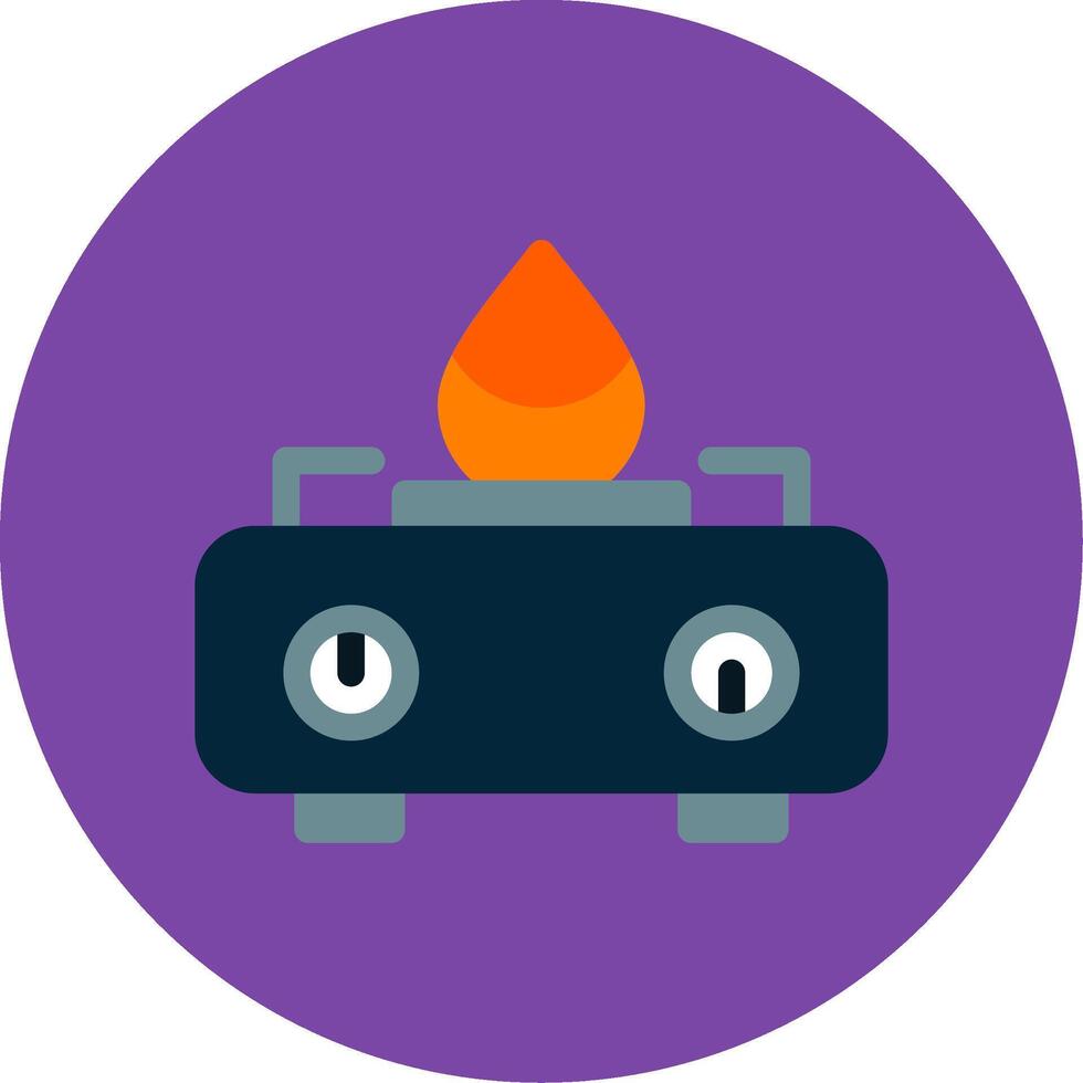 Stove Flat Multi Circle Icon vector