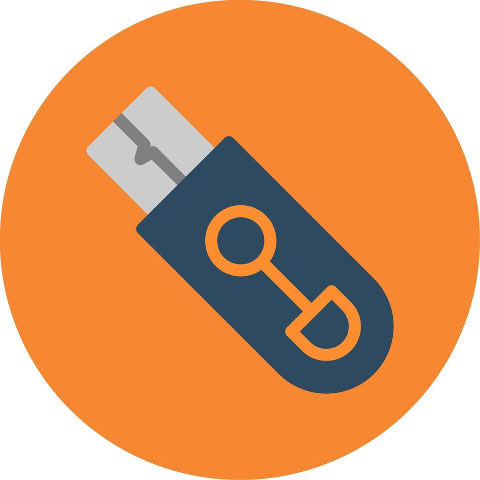 Flash Drive Flat Multi Circle Icon vector
