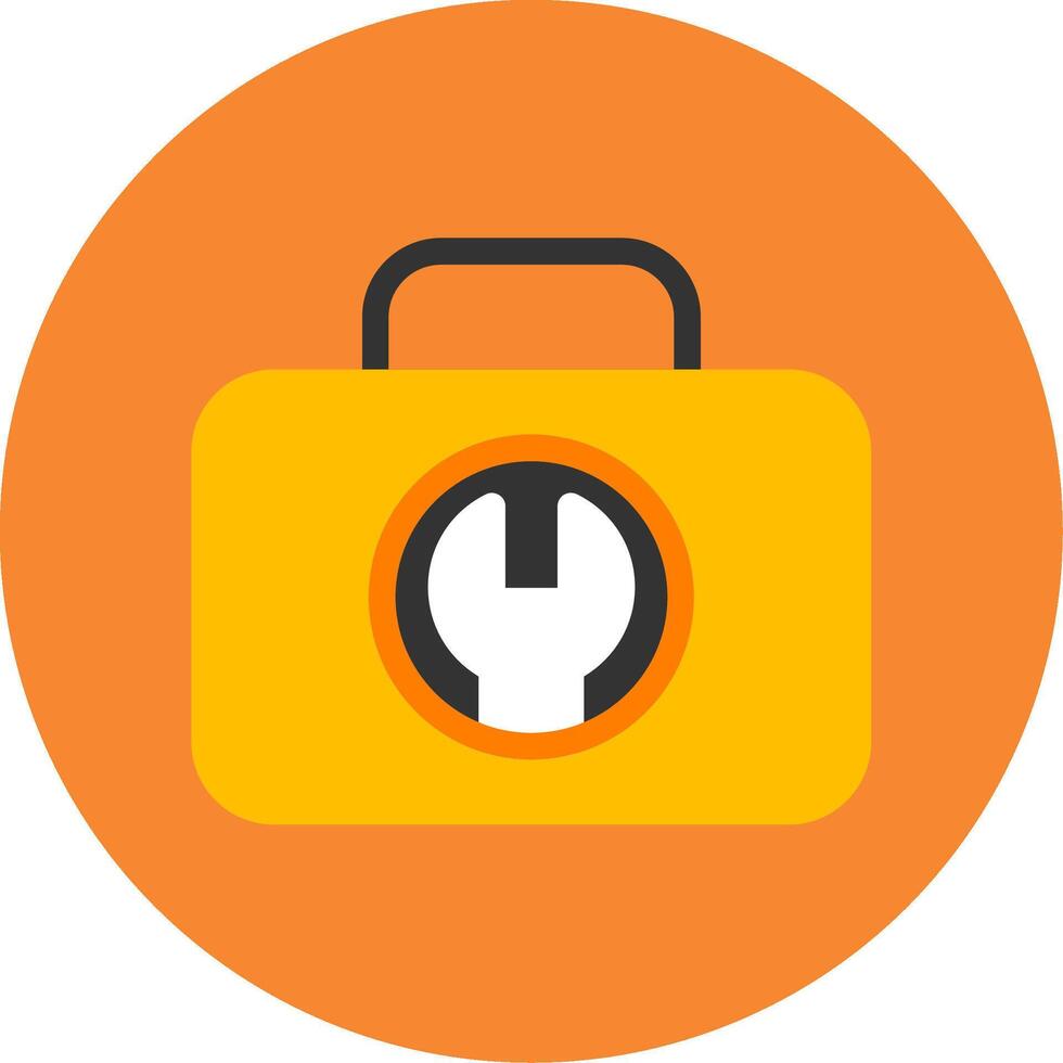 Toolbox Flat Multi Circle Icon vector