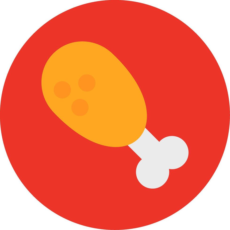 Fried Chicken Flat Multi Circle Icon vector