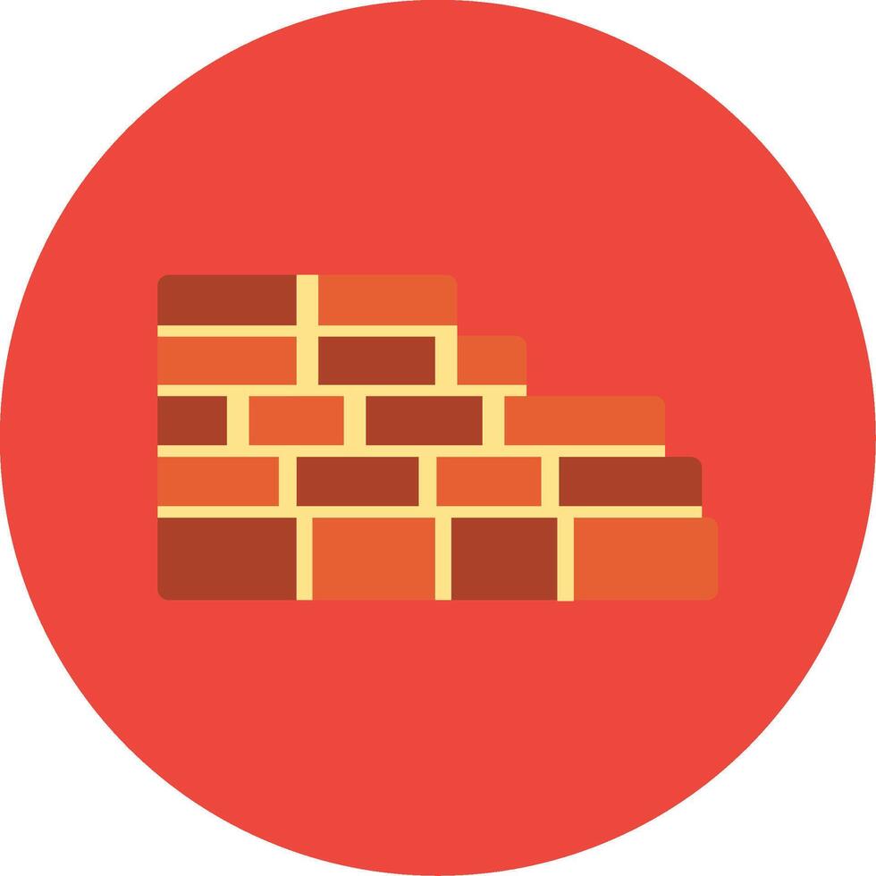 Brickwork Flat Multi Circle Icon vector