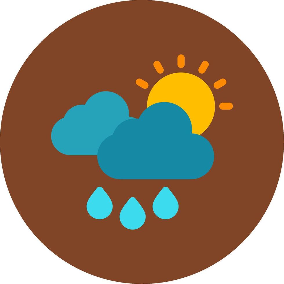 Rainy Day Flat Multi Circle Icon vector