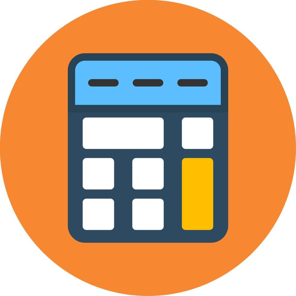 Calculator Flat Multi Circle Icon vector