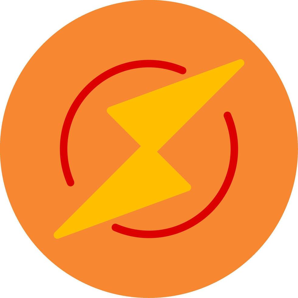 Thunder Bolt Flat Multi Circle Icon vector