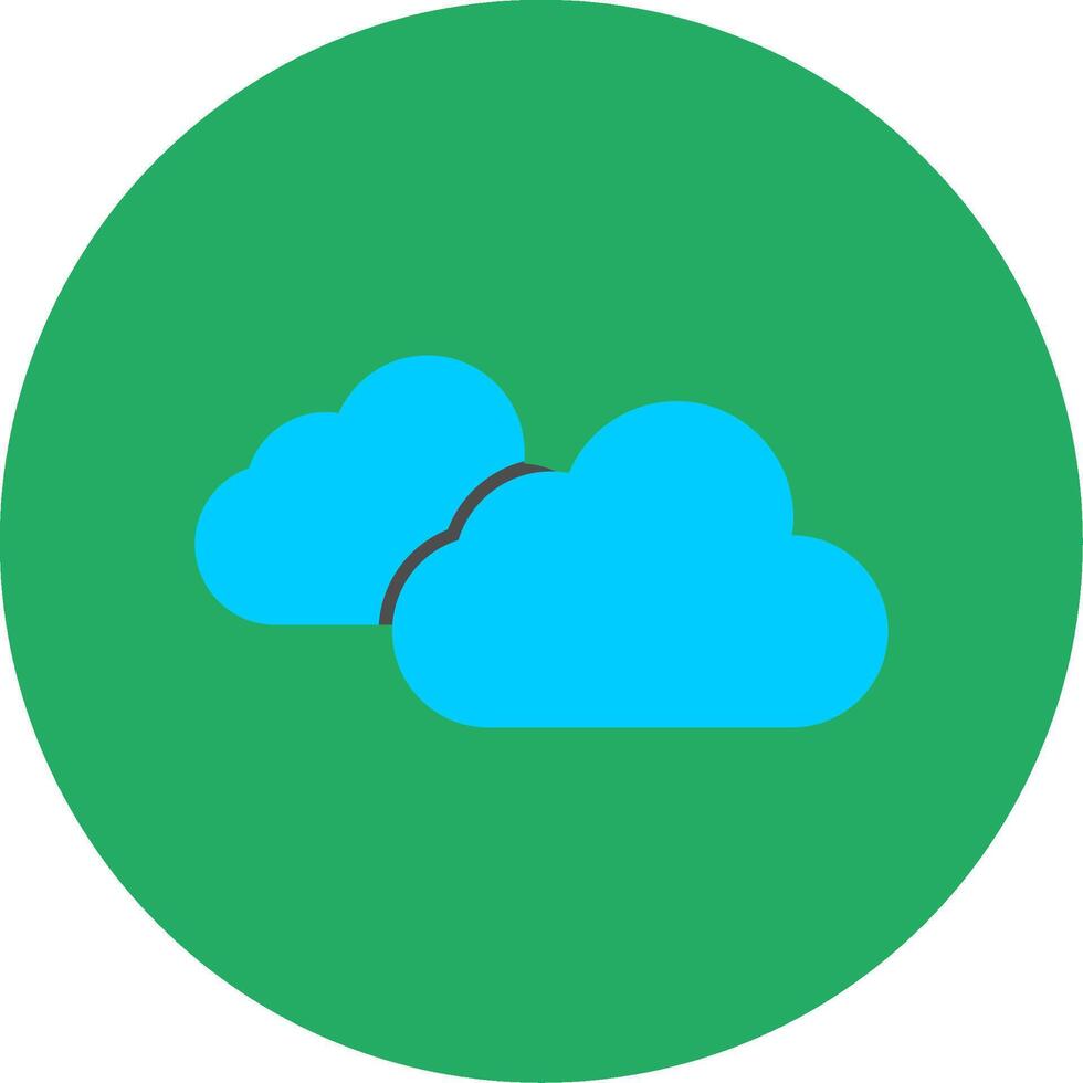 Clouds Flat Multi Circle Icon vector