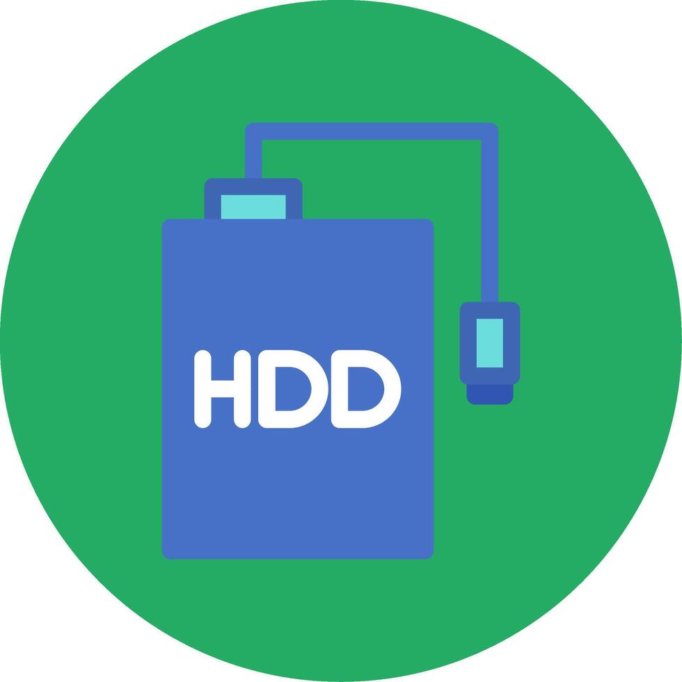 Hdd Flat Multi Circle Icon vector
