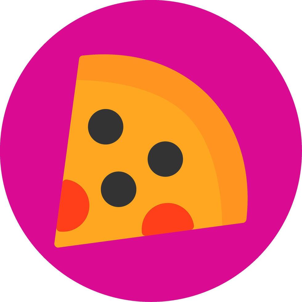 Pizza Slice Flat Multi Circle Icon vector