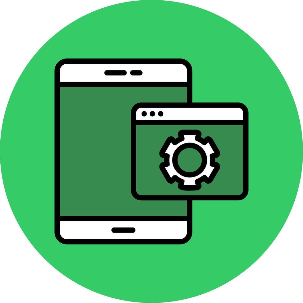 Web Optimization Filled Circle Icon vector