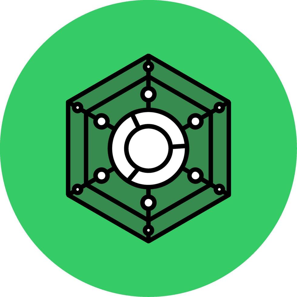 Radar Chart Filled Circle Icon vector