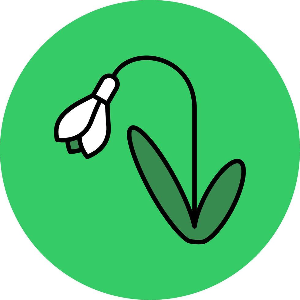 Snowdrop Filled Circle Icon vector