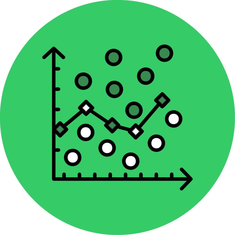 Scatter Graph Filled Circle Icon vector