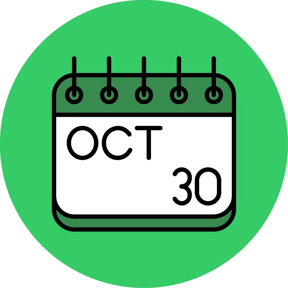 October Filled Circle Icon vector