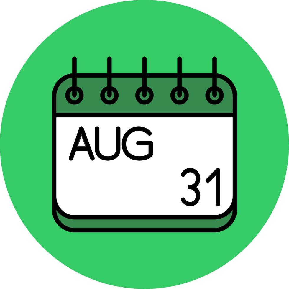 August Filled Circle Icon vector