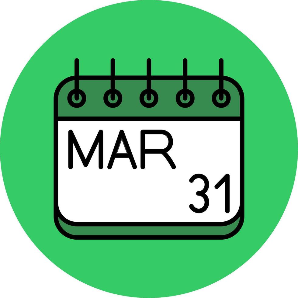 March Filled Circle Icon vector