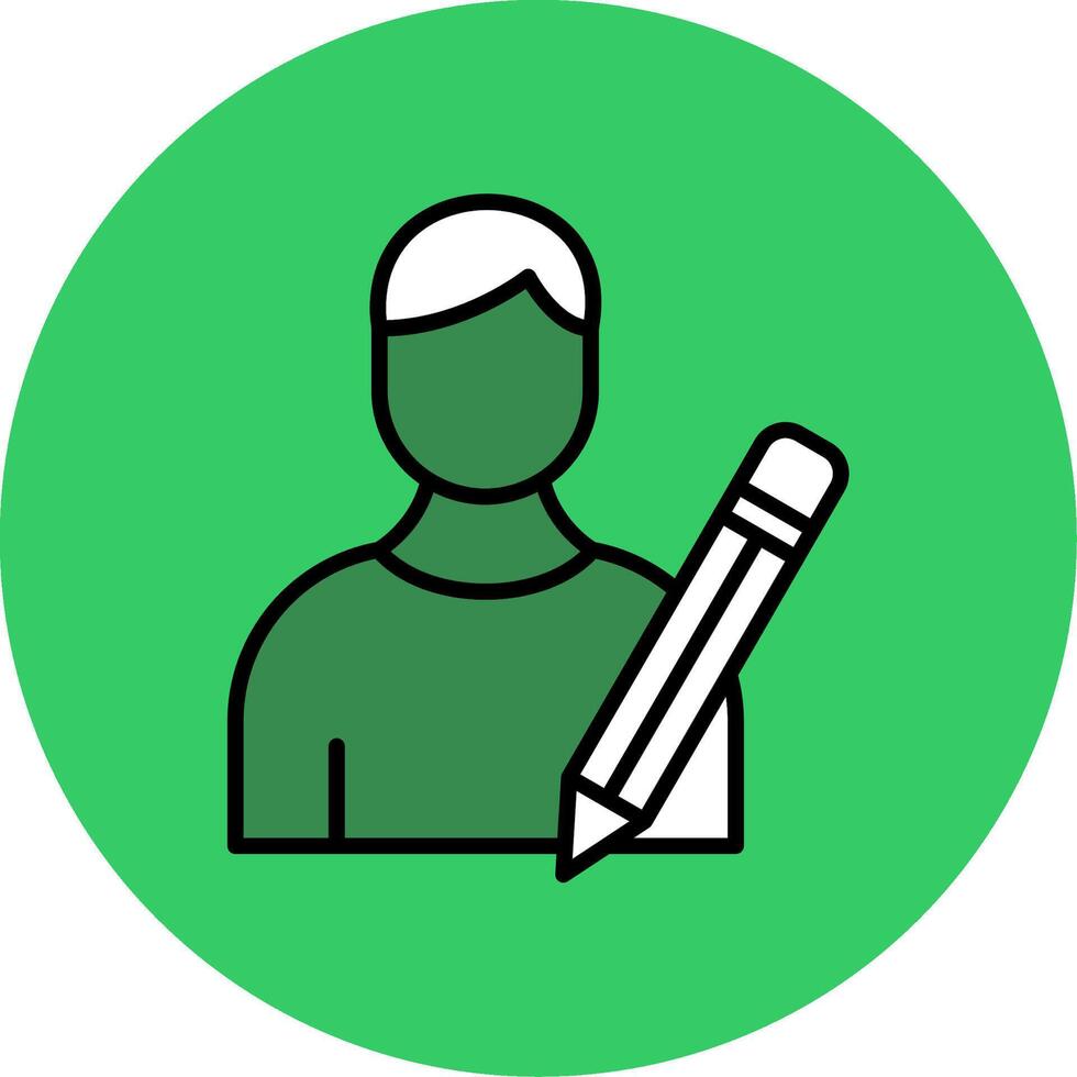 Writer Filled Circle Icon vector