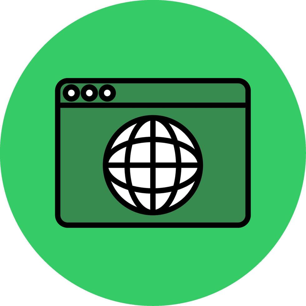 Browser Filled Circle Icon vector
