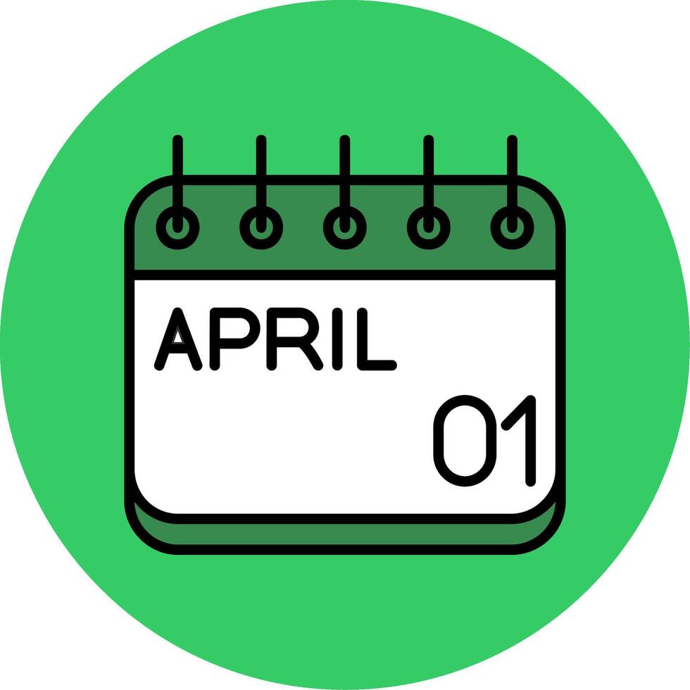 April Filled Circle Icon vector