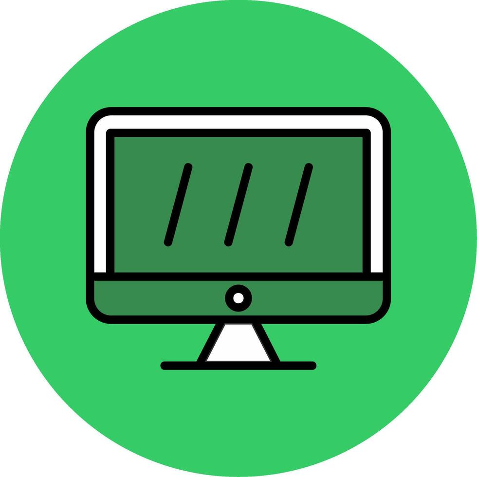 Computer Filled Circle Icon vector