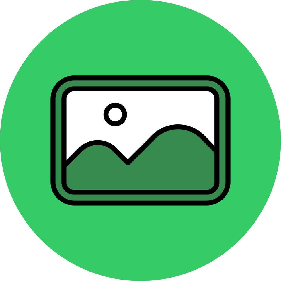 Landscape Filled Circle Icon vector