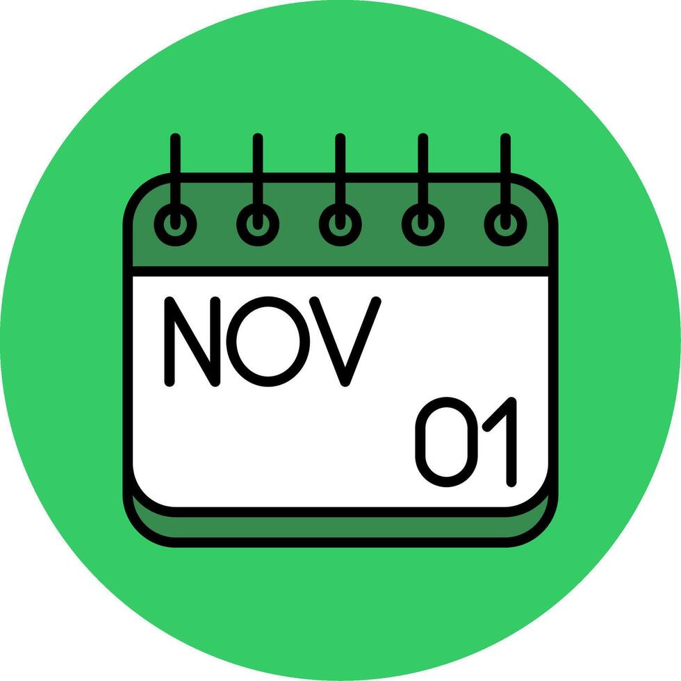 November Filled Circle Icon vector