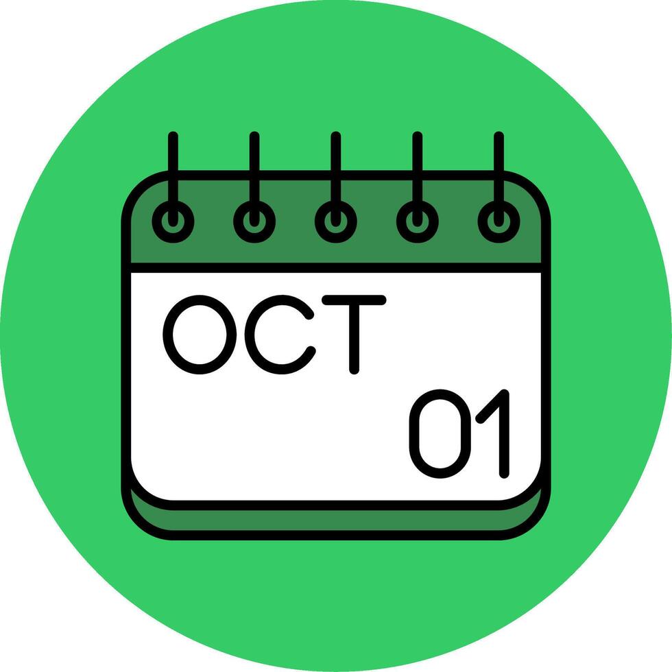 October Filled Circle Icon vector