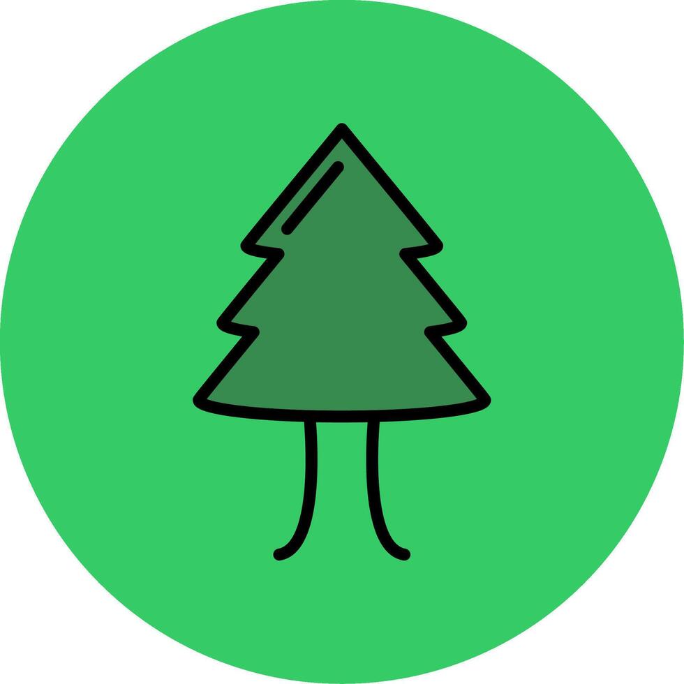 Christmas Tree Filled Circle Icon vector