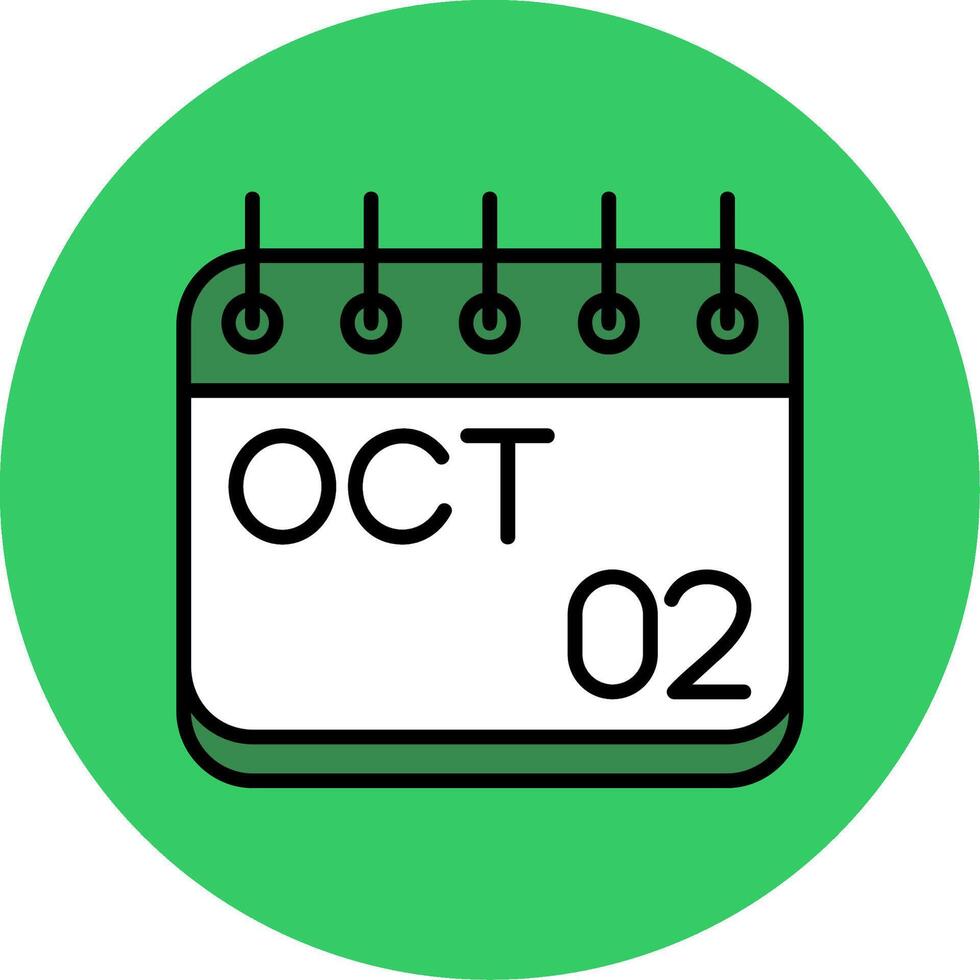 October Filled Circle Icon vector