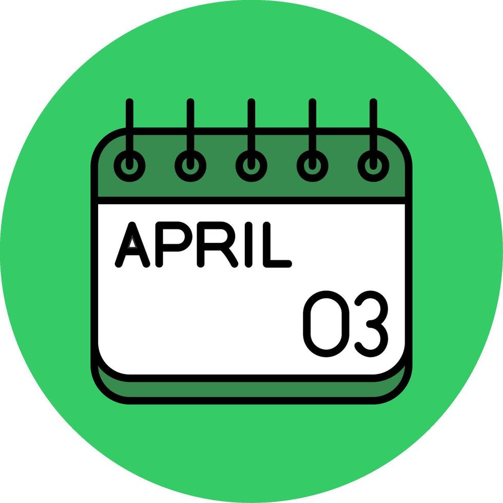 April Filled Circle Icon vector
