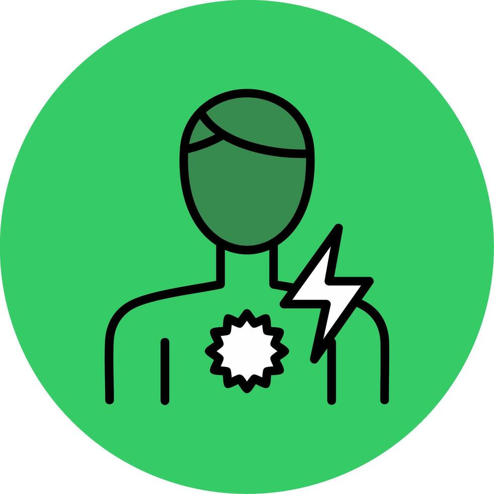 Chest Pain Filled Circle Icon vector